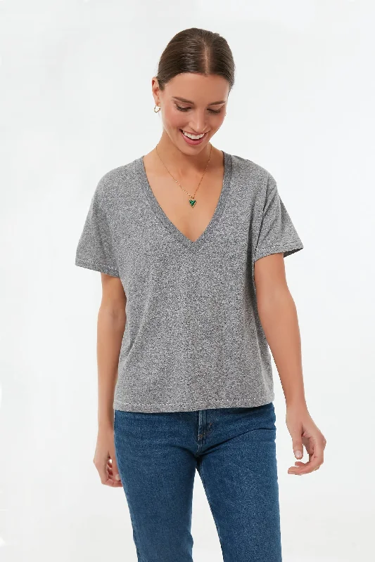 Heather Grey V Neck Tee