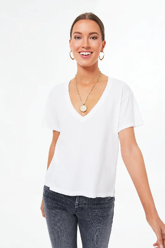 True White V Neck Tee