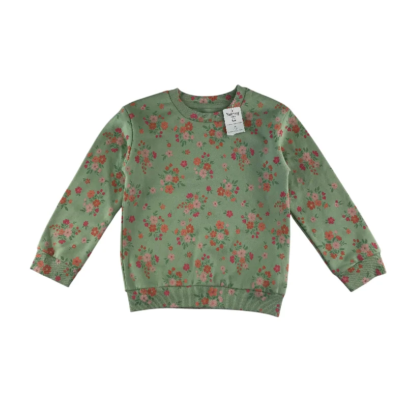 Nutmeg sweater 5-6 years light green floral