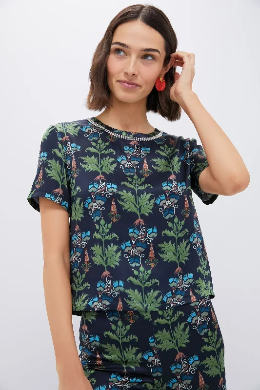 Blue Persian Botanic Gabrielle Top