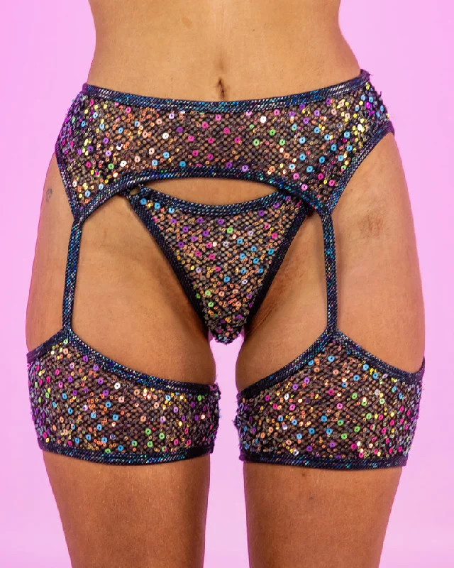 Diamond Rodeo Sequin Fishnet Chaps