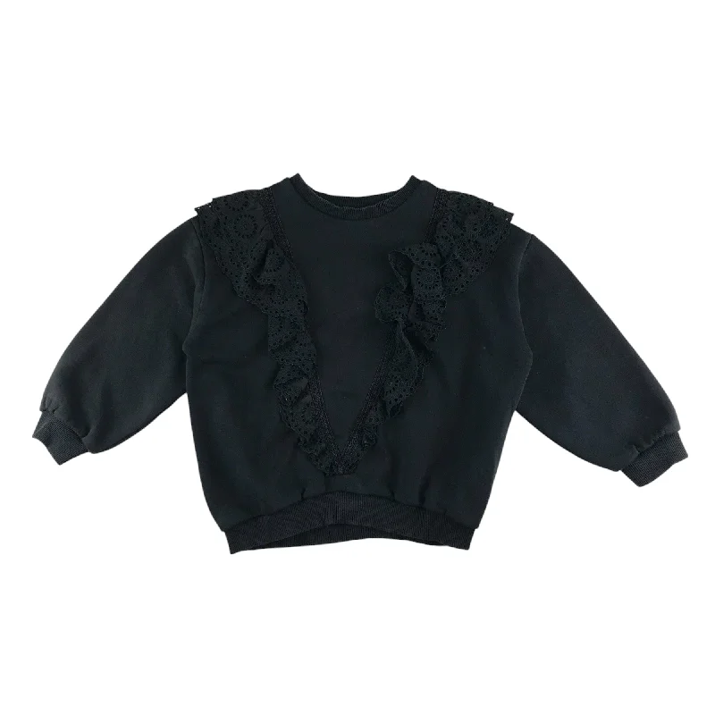 Zara sweater 8-9 years black frilled lace details