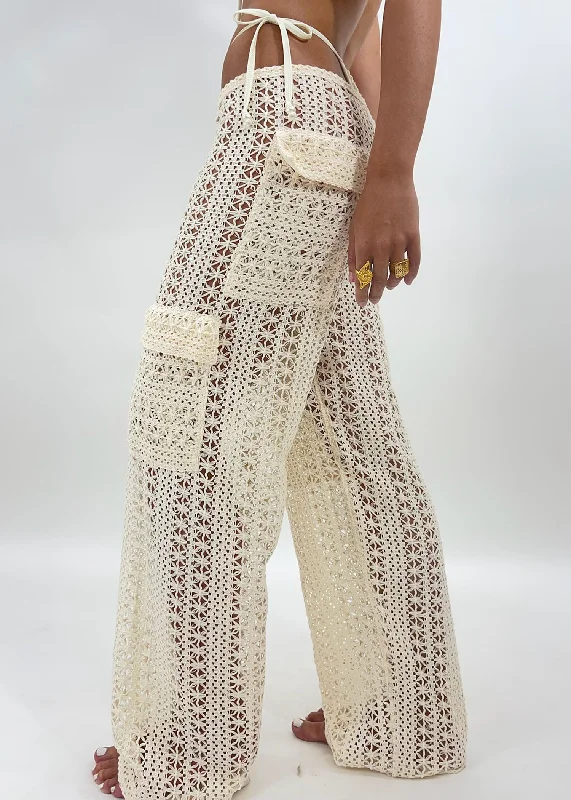 Bahia Cargo Pants | Beige Crochet