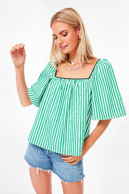 Green Stripe Celia Top