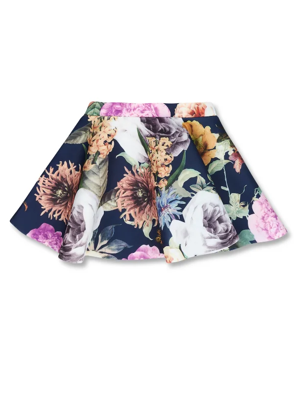 Flower Power Neoprene Floral Skater Skirt by Kids Couture