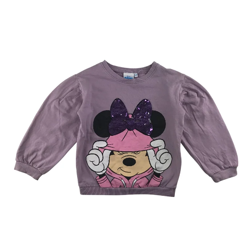 Disney Minnie Mouse Sweater 5-6 years lilac sequins details