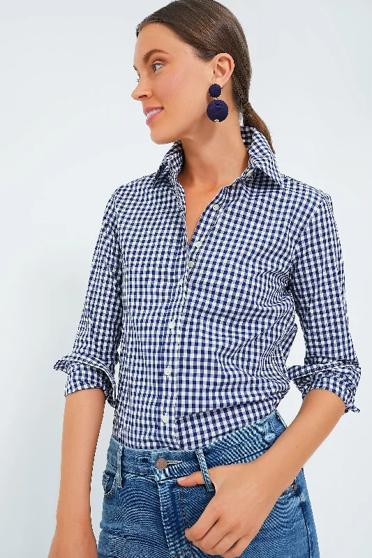 Navy Gingham Long Sleeve Icon Shirt