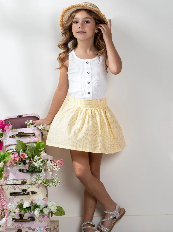 Sunny Yellow Pleated Skirt by Kids Couture