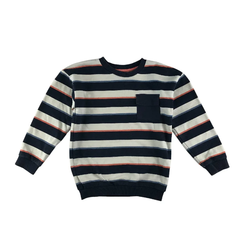 Nutmeg sweater 6-7 years navy and white stripy