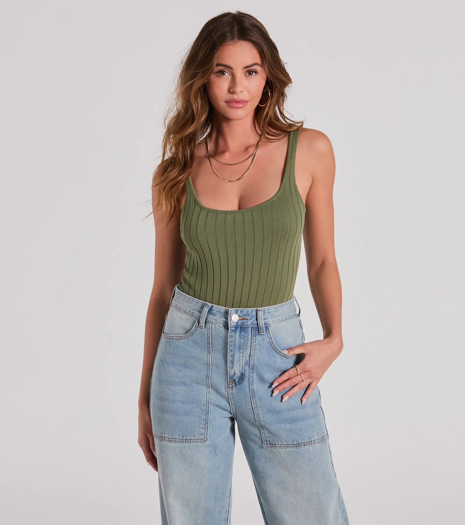 Ideal Classic Sleeveless Rib Knit Bodysuit