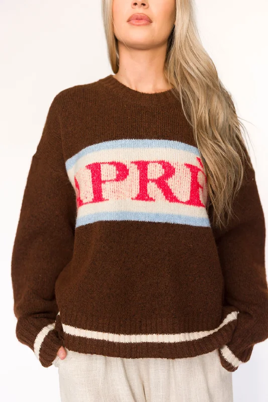 Apres Pullover Sweater Top in Chocolate