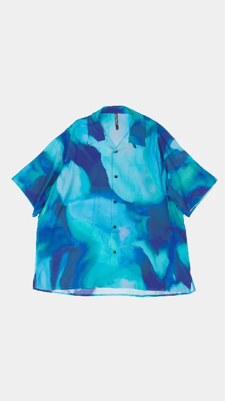 Overprinted Open Collar Shirt