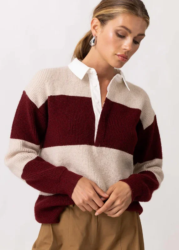 Waylon Sweater - Cream & Red