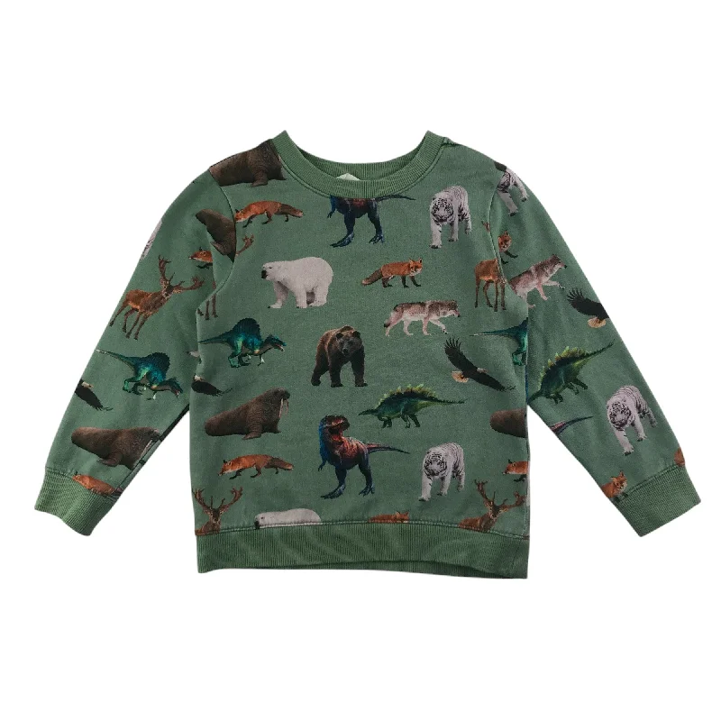 H&M sweater 6-8 years light green animals