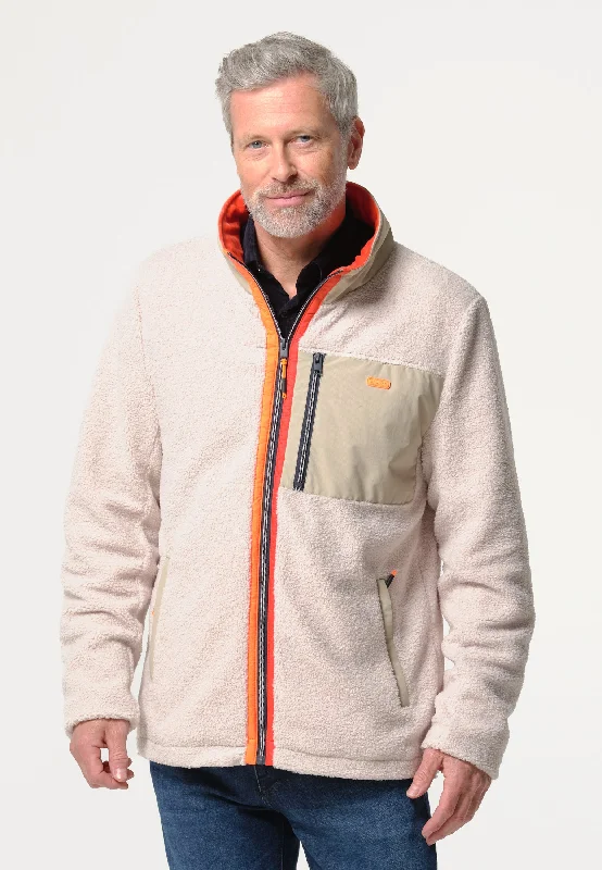 Polar homme beige à tirette avec finitions orange