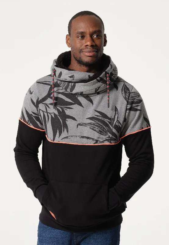 Sweatshirt homme bicolore végétal et poche kangourou