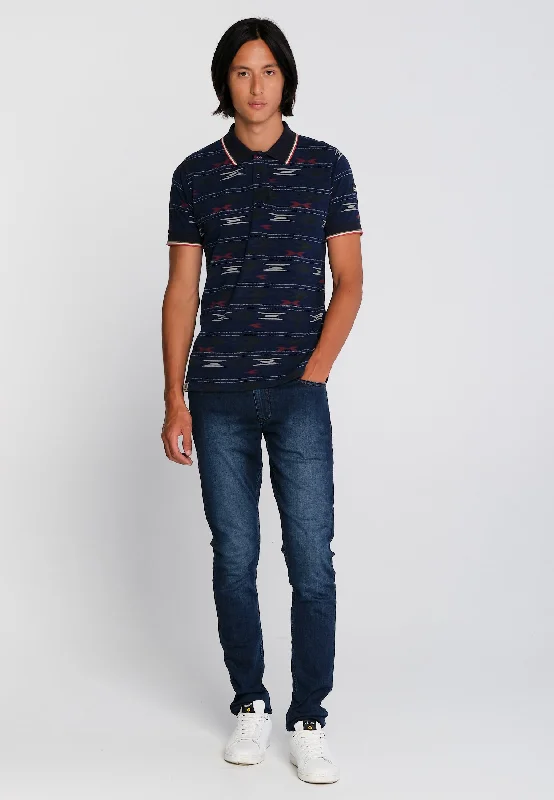 Polo Homme Manitoba Navy Print