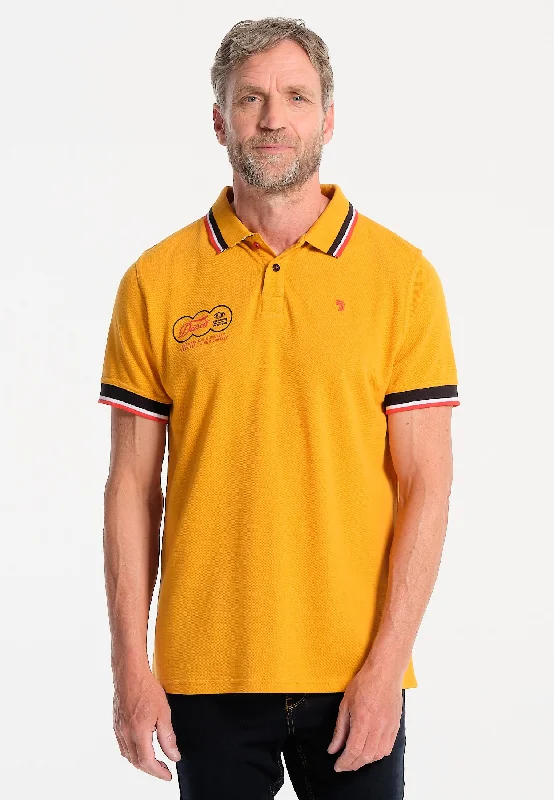 Polo homme jaune, motif arrière