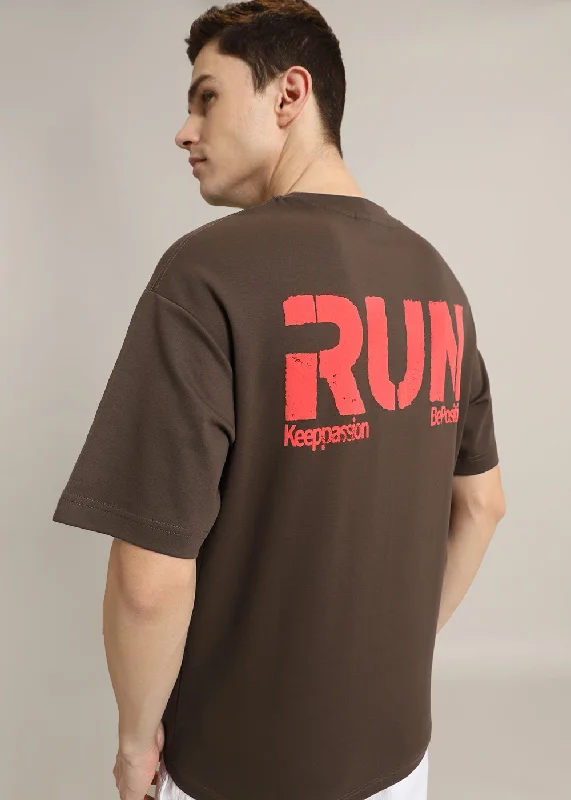 Radiant Run Brown Oversized T-shirt