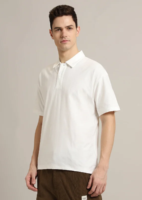 Striped White Polo T-Shirt