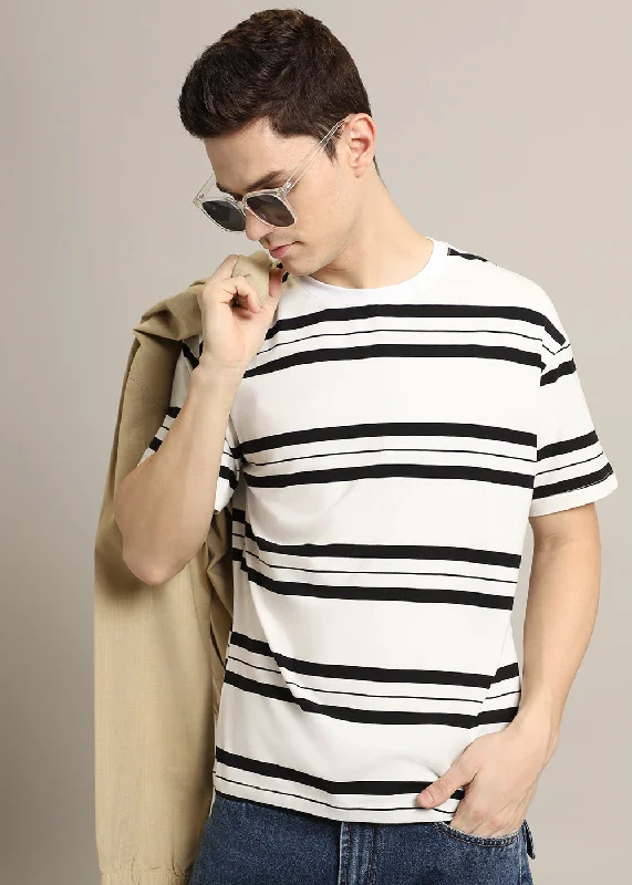 White And Black Stripe T-Shirt