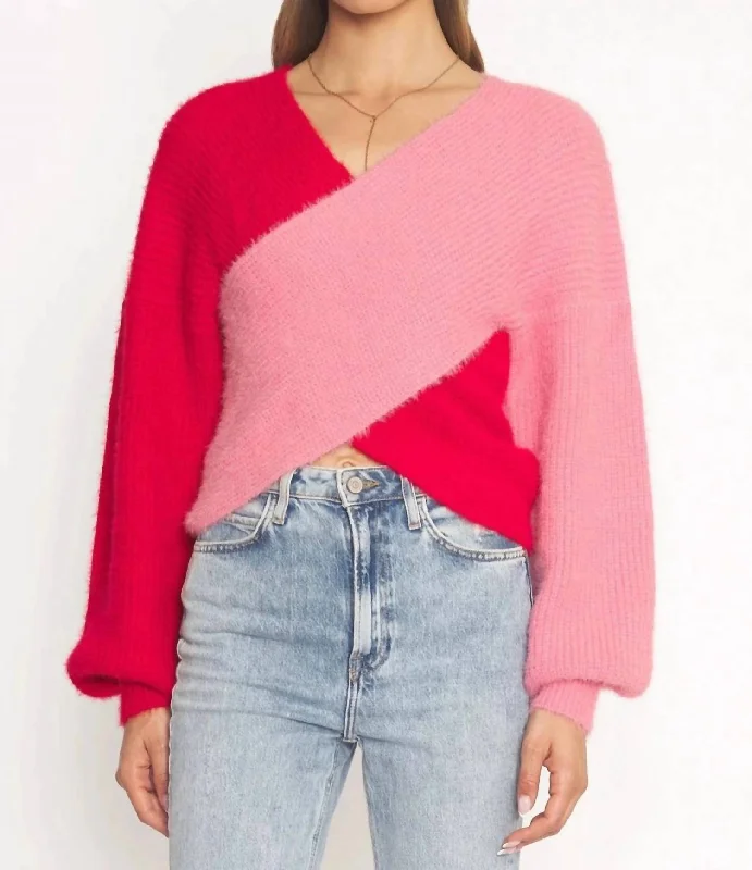 Alix Sweater In Red/pink