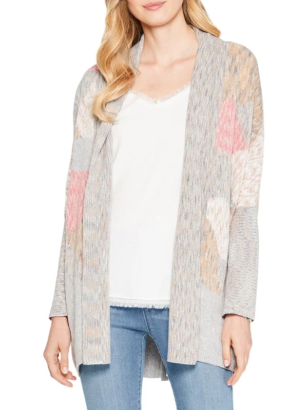 Around the Bend Womens Printed Open Front Cardigan Sweater