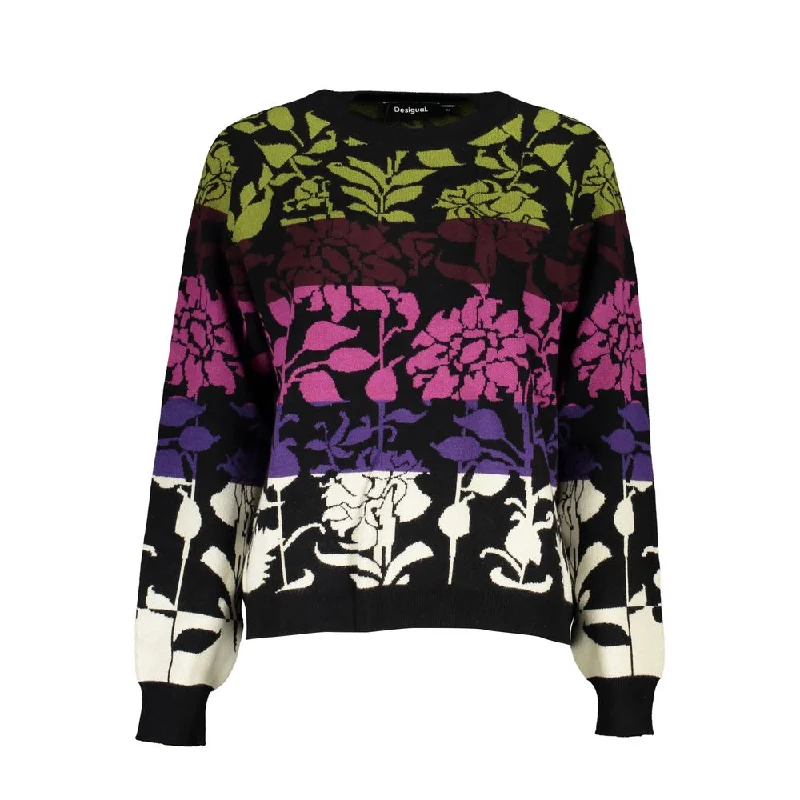 Desigual Chic Long-Sleeved  Sweater with Contrast Women's Details