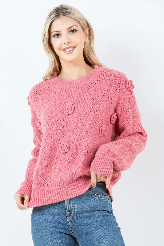 Ellie Embroidered Crew Neck Sweater