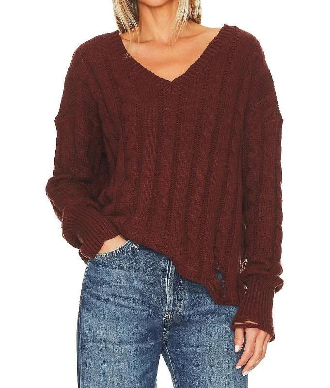 Everlyn V-Neck Sweater In Veneer