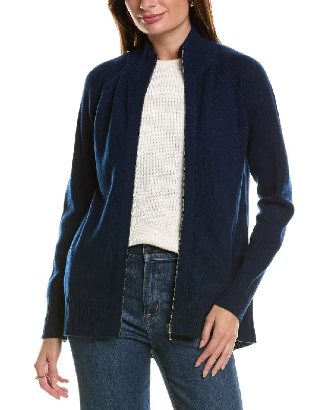 Forte Cashmere Sporty Wool & Cashmere-Blend Cardigan