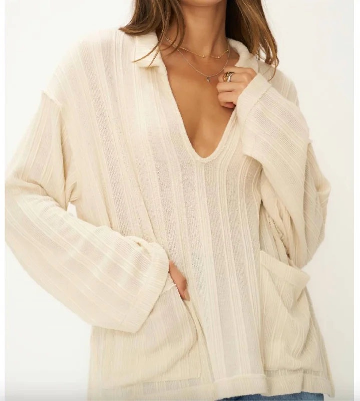 Jolina Textured Sweater In Ivory