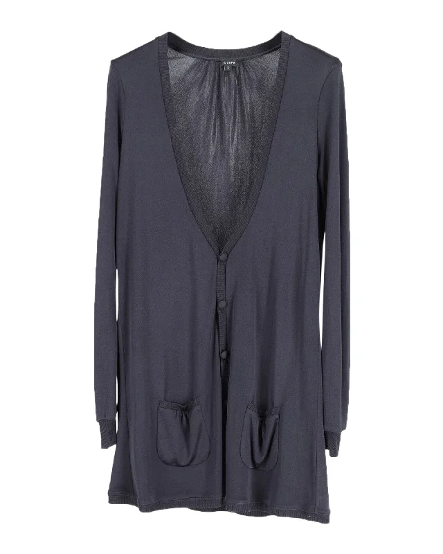 Joseph Long Cardigan in Black Silk