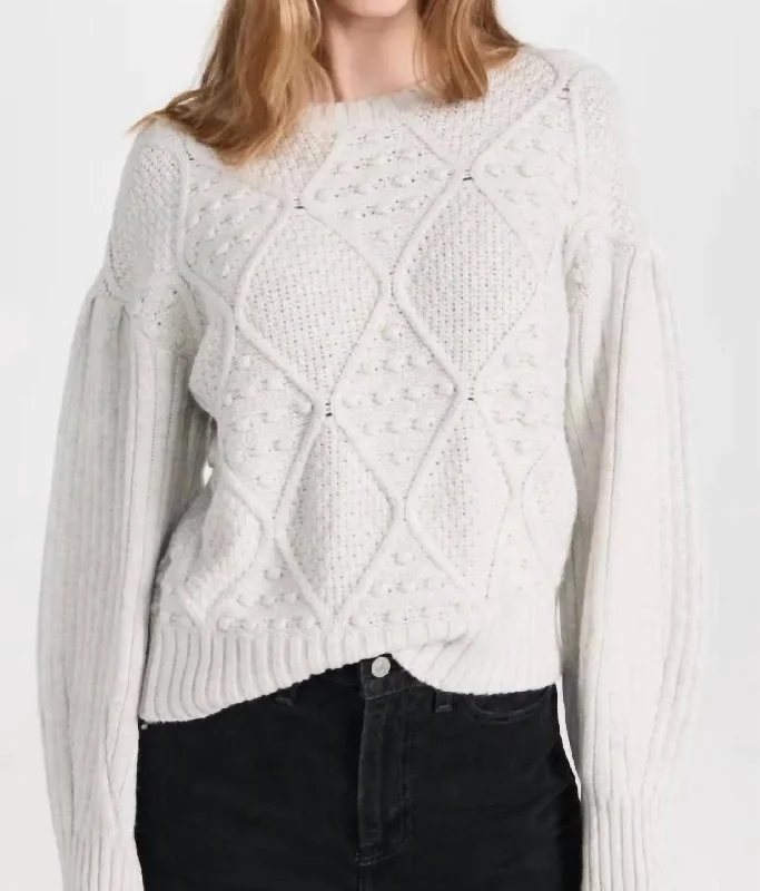 Leonie Bobble Sweater In White