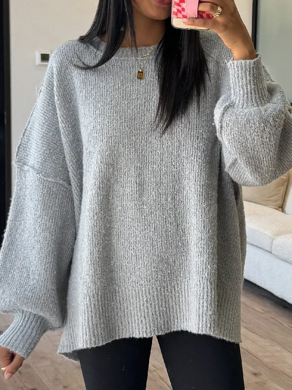 Lev Textured Sweater | Grey | +Plus Available