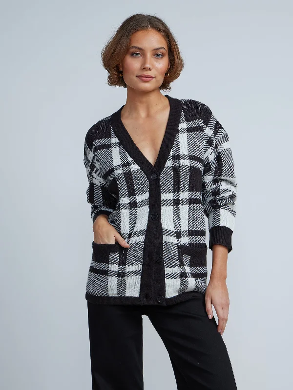 Long Sleeve Plaid Cardigan