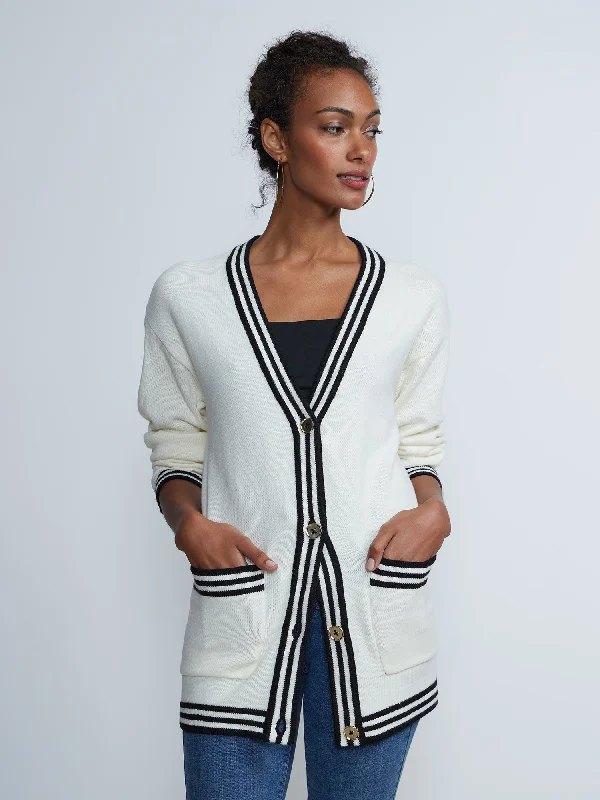 Long Sleeve Tipped Cardigan