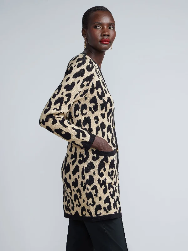 Animal Print Long Cardigan