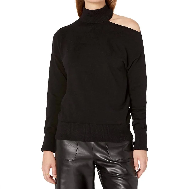 Magic Cold Shoulder Sweater In Black