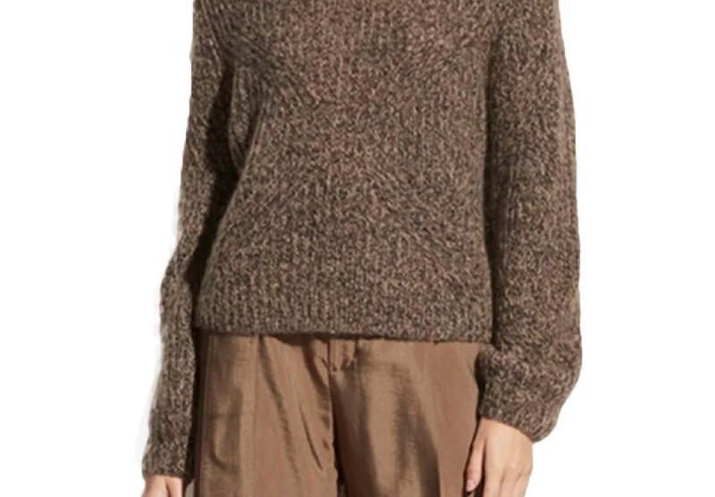 Marled V-Neck Sweater In Granite