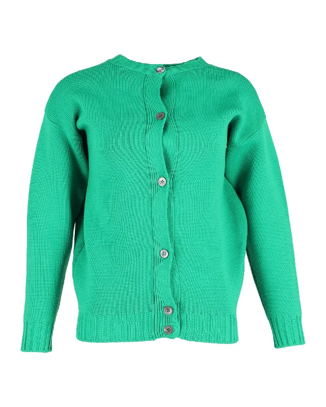 Marni Button-Front Cardigan in Green Viscose