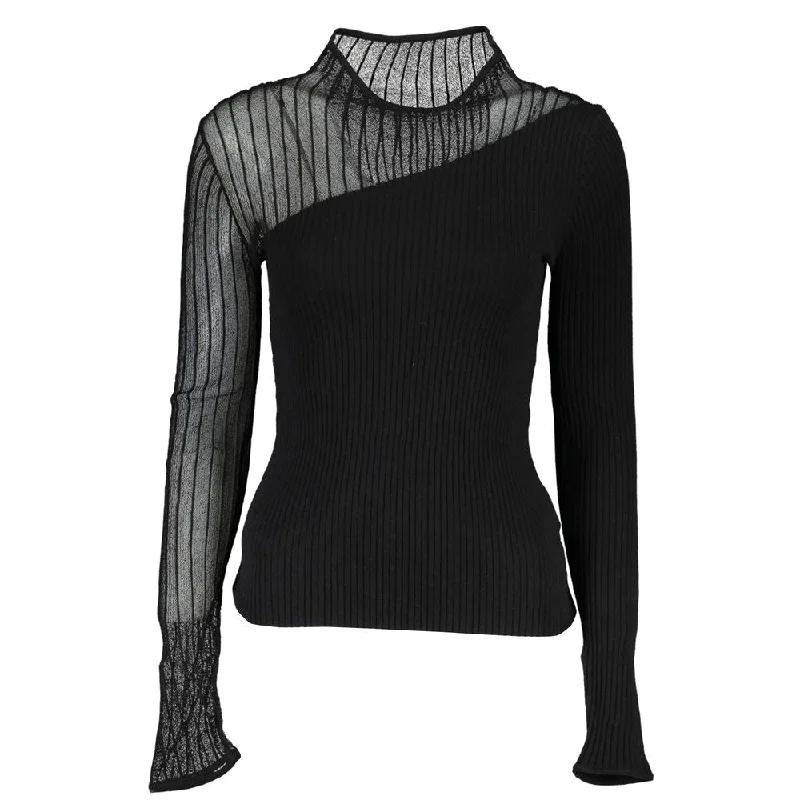 Patrizia Pepe Elegant Crew Neck Sweater with Contrast Women's Details