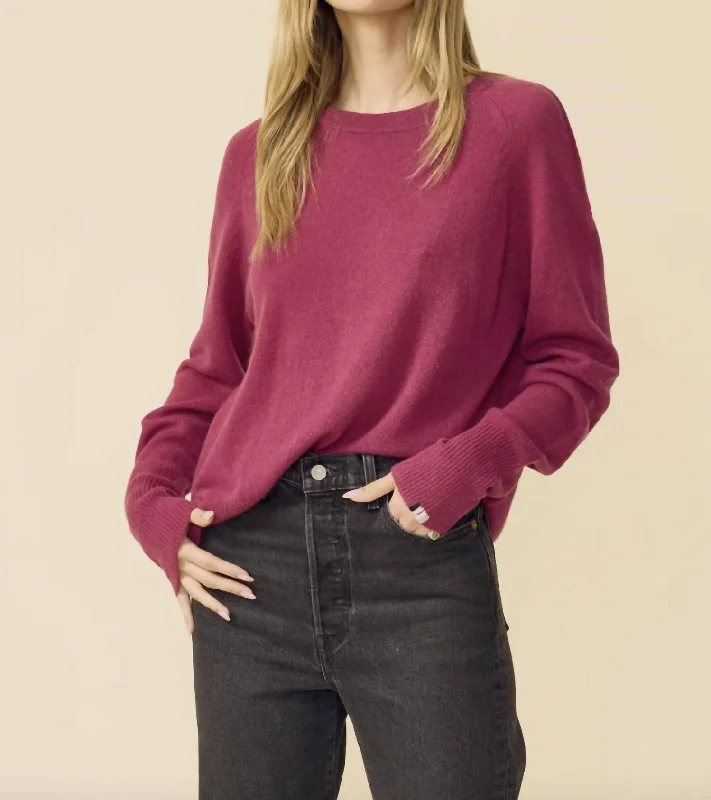 Sloane Cashmere Pullover In Mulberry