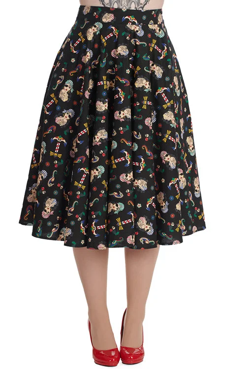 Banned Anchor Pinup Swing Skirt Pirate Print