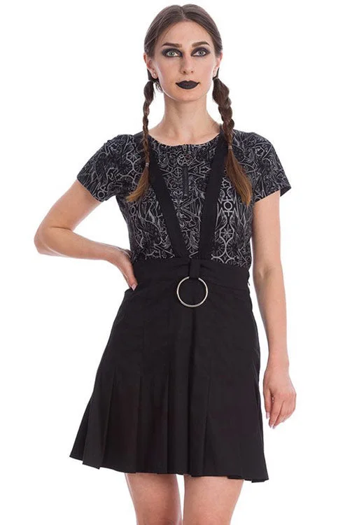 Banned Dark Dreams Pleated Pinafore Skirt