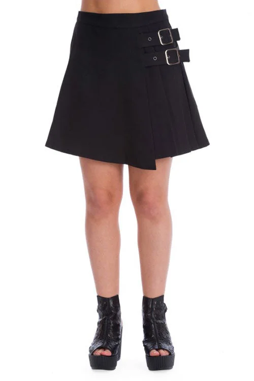 Banned Dull Moon Buckled Kilt Skirt