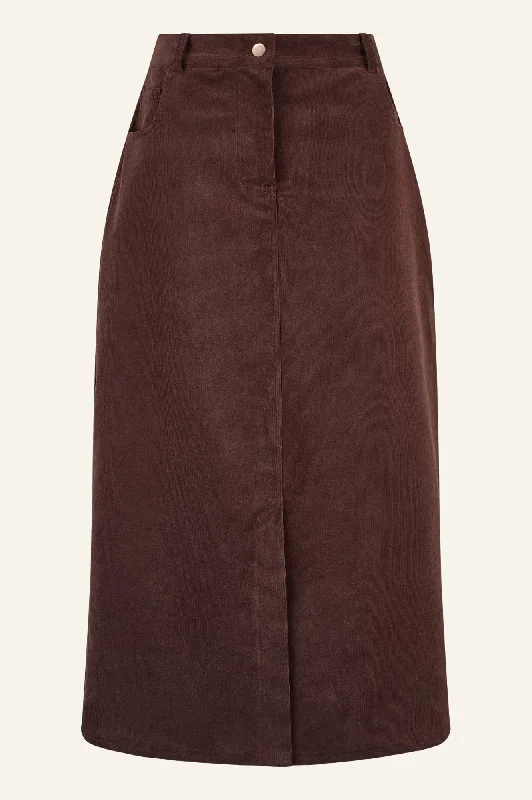 Mallory Corduroy Skirt | Chocolate