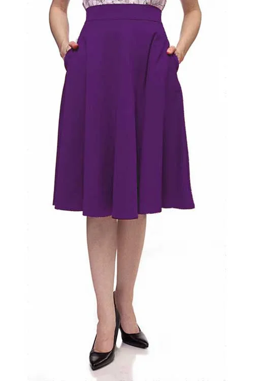 Retrolicious Charlotte Nova Swing Skirt in Purple