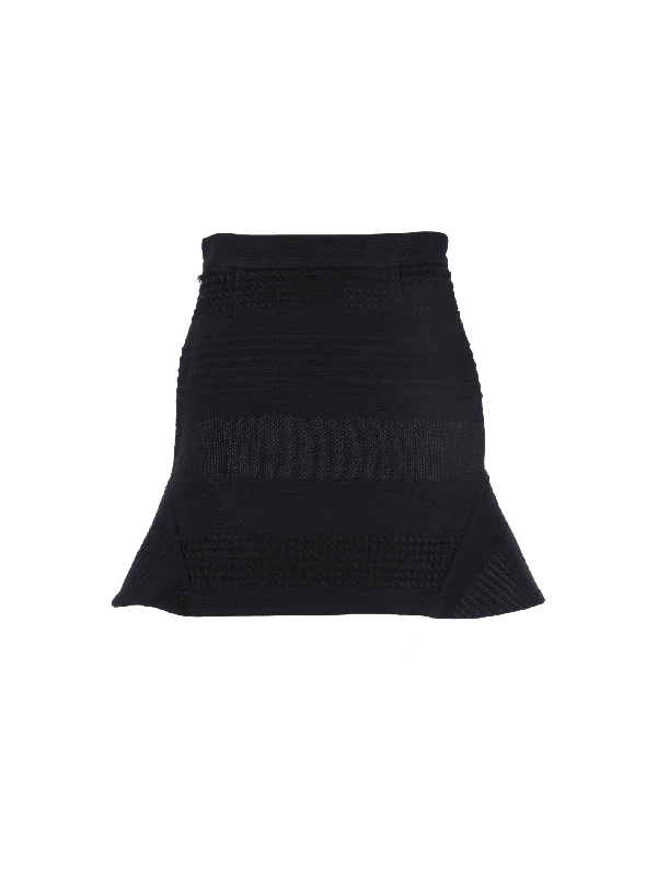 textured knee-length trumpet skirt