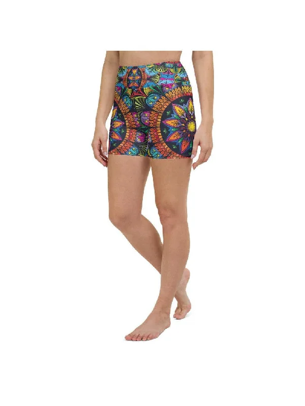 Colorful Mandala Yoga Shorts